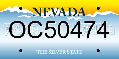 OC50474 Nevada License Plate