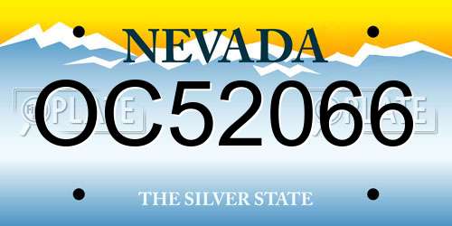 OC52066 Nevada License Plate