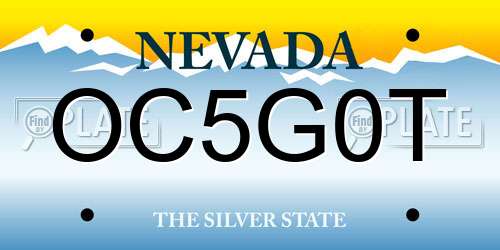 OC5G0T Nevada License Plate