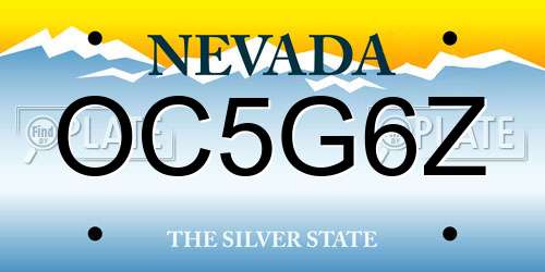 OC5G6Z Nevada License Plate