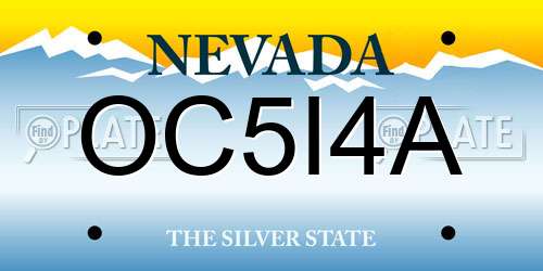 OC5I4A Nevada License Plate