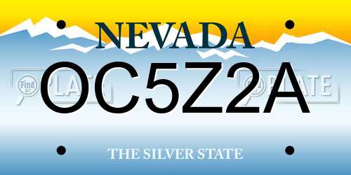 OC5Z2A Nevada License Plate
