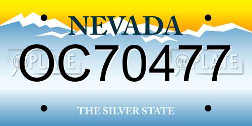 OC70477 Nevada License Plate