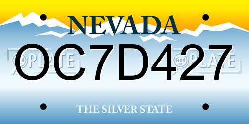 OC7D427 Nevada License Plate