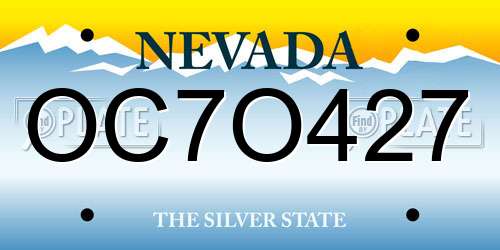 OC7O427 Nevada License Plate
