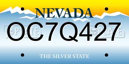 OC7Q427 Nevada License Plate
