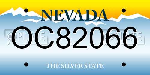 OC82066 Nevada License Plate