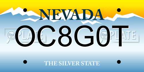 OC8G0T Nevada License Plate