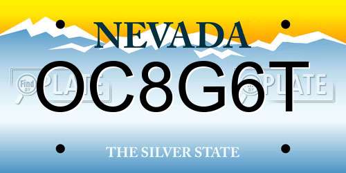 OC8G6T Nevada License Plate