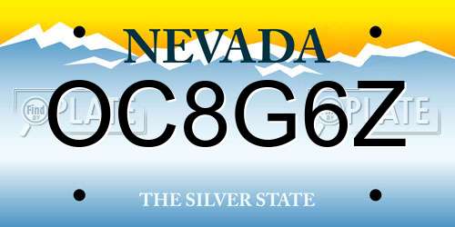 OC8G6Z Nevada License Plate