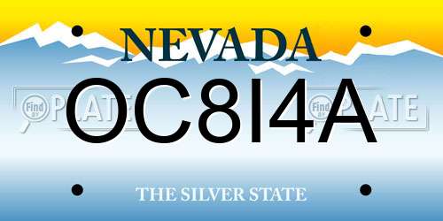 OC8I4A Nevada License Plate