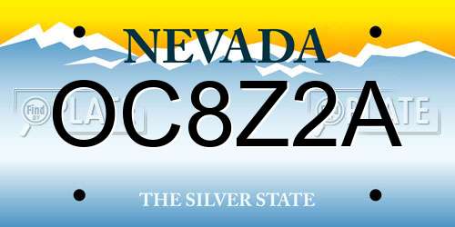 OC8Z2A Nevada License Plate