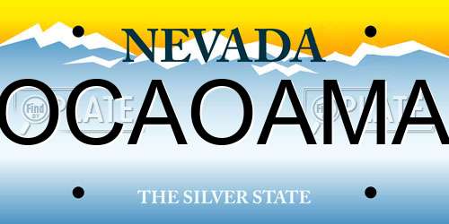 OCAOAMA Nevada License Plate