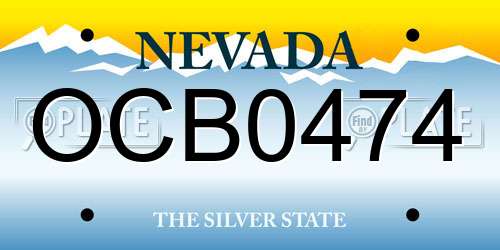 OCB0474 Nevada License Plate