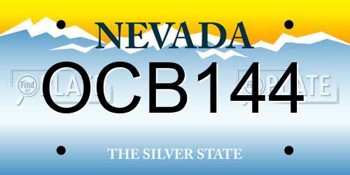 OCB144 Nevada License Plate