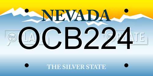OCB224 Nevada License Plate