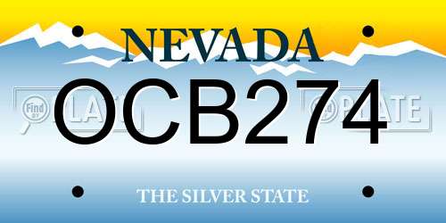 OCB274 Nevada License Plate