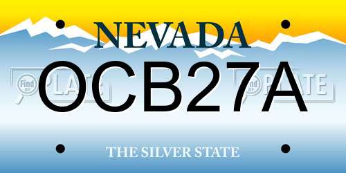 OCB27A Nevada License Plate