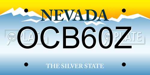 OCB60Z Nevada License Plate