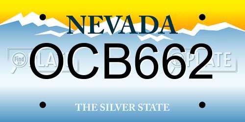 OCB662 Nevada License Plate