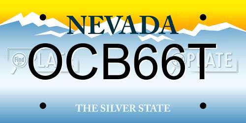 OCB66T Nevada License Plate