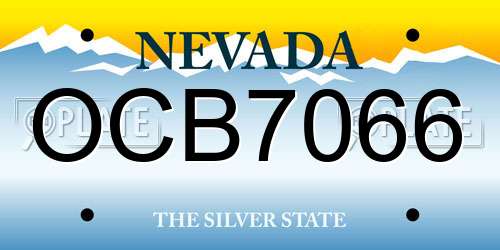 OCB7066 Nevada License Plate