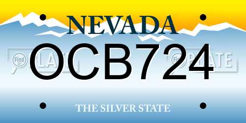 OCB724 Nevada License Plate