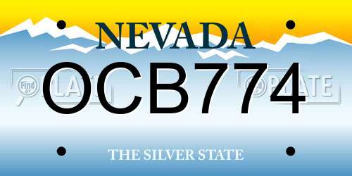 OCB774 Nevada License Plate