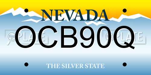 OCB90Q Nevada License Plate