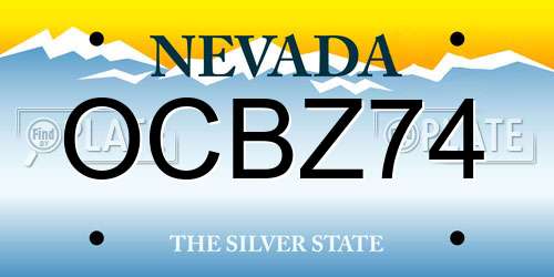 OCBZ74 Nevada License Plate