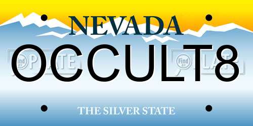 OCCULT8 Nevada License Plate