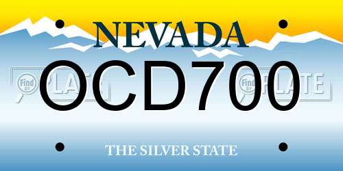 OCD700 Nevada License Plate