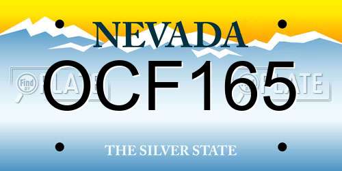 OCF165 Nevada License Plate