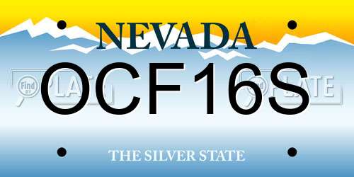 OCF16S Nevada License Plate