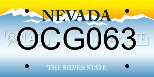 OCG063 Nevada License Plate