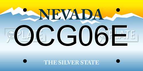 OCG06E Nevada License Plate