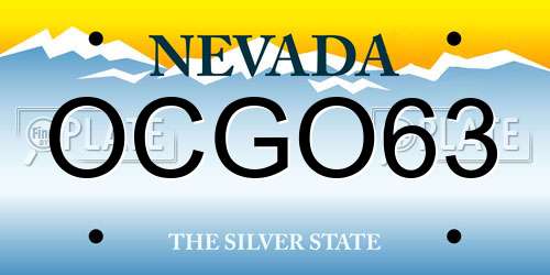 OCGO63 Nevada License Plate