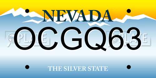 OCGQ63 Nevada License Plate