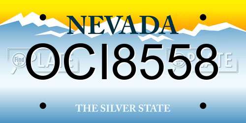 OCI8558 Nevada License Plate
