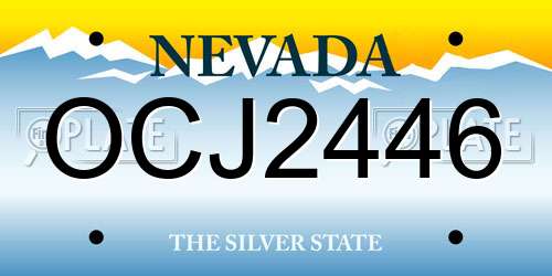 OCJ2446 Nevada License Plate