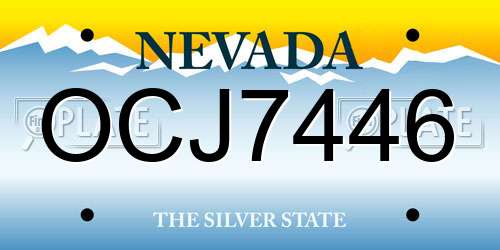 OCJ7446 Nevada License Plate