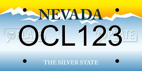 OCL123 Nevada License Plate