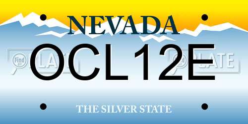 OCL12E Nevada License Plate