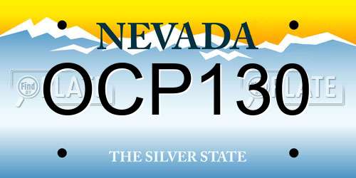 OCP130 Nevada License Plate