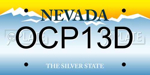 OCP13D Nevada License Plate
