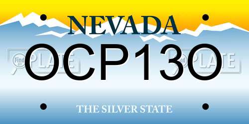 OCP13O Nevada License Plate