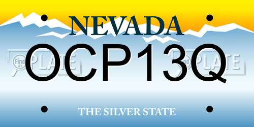 OCP13Q Nevada License Plate