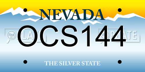 OCS144 Nevada License Plate