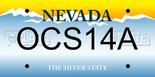 OCS14A Nevada License Plate