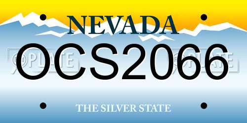 OCS2066 Nevada License Plate